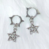 Cifeeo-Vintage Jewelry Y2K Style Korean Fashion Cute Star Swirl Earrings Gothic Charms Rivet Earrings for Women Punk Grunge Jewelry Vintage Accessories Cool