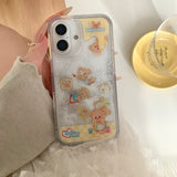 Cifeeo-gifts Cute Quicksand Slide Butter Bear Phone Case