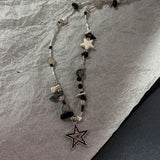 Cifeeo-Vintage Jewelry Y2K Style Korean Fashion Cow Star Pendant Necklace Punk Aesthetic Red Necklace For Women Y2K Choker Accessories Vintage Charm Jewelry