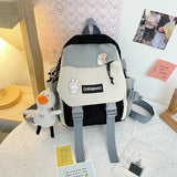Cifeeo-back to school gifts Mini Women's Backpack Small Girls' Contrasting Color School Bag Waterproof Nylon Fabric Japanese Casual Girl Schoolbag Female