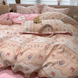 Cifeeo-2025 Spring Bedding Set Kawaii Cartoon Bedding Set Kids Adult Full Queen Size Duvet Cover Flat Sheet Pillowcase No Filler Summer Fal Home Bed Linens