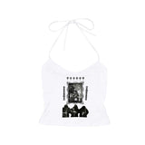 Cifeeo-vintage outfits Y2K Punk Rock Aesthetic Harajuku Retro Casual Tank Tops Gothic Emo Girls Sleeveless Crop Tops Sexy Chic Slim Fashion Streetwear