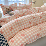 Cifeeo-2025 Spring Bedding Set Fashion Bedding Set Hot Checkerboard Boys Girls Single Double Queen Size Flat Sheet Quilt Duvet Cover Pillowcase Bed Linens