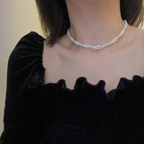 Cifeeo-Vintage Jewelry Y2K Style Kpop Vintage Love Heart Pendant Choker Necklace For Women Zircon Pearl Chain Party Aesthetic Jewelry Christmas Gift Hot Sale