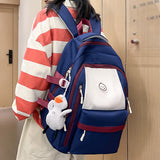 Cifeeo-back to school gifts Cute Water Drop Women Backpack Female Contrast Color Multiple Pockets Travel Bag Teenage Girl Big Schoolbag Lady Laptop Backpack
