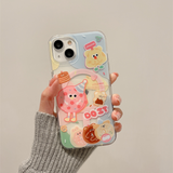 Cifeeo-gifts Kawaii Pink Donut Graffiti Magnetic Stand Phone Case