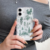 Cifeeo-gifts Snowflake Quicksand Green Pine Trees Phone Case