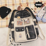 Cifeeo-back to school gifts Multi-pocket Design Women Backpack Teenage Girls School Bags Green Soft Nylon Campus Student Book Bags for School Teen