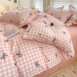 Cifeeo-2025 Spring Bedding Set Butterfly Ins Duvet Cover Set No Filler Pillowcase Flat Sheet Korean Style Single Queen Size Girls Boys Home Hotel Bedding Set