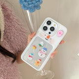 Cifeeo-gifts Cute Glitter Snowman 3d Rotation Phone Case