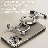 Cifeeo-gifts Metal Frameless Airbag Anti-Fall Shell With Built-In Stand iPhone Case