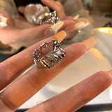 Cifeeo-Vintage Jewelry Y2K Style Punk Silver Color Copper Stars Open Rings for Men Fashion Jewelry Gift Hip Hop Vintage Ring
