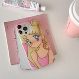 Cifeeo-gifts Cute Golden Glitter Girl Phone Case