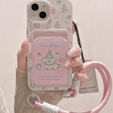 Cifeeo-gifts Cartoon Pink Puppy Card Holder Phone Case