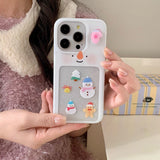 Cifeeo-gifts Cute Glitter Snowman 3d Rotation Phone Case