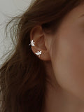 CIFEEO- Vintage Silver Dragonfly Earrings Ear Cuffs QAG55