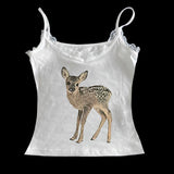 Cifeeo-Vintage Cute deer pattern print streetwear casual hip-hop punk rock women's sleeveless camisole summer Y2K vintage eom girls slim shorts