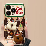 Cifeeo-gifts Kawaii Bear Flip Mirror Stand Phone Case