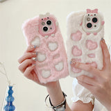Cifeeo-gifts Monster Plush Embroidered Heart Phone Case
