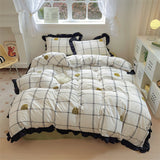 Cifeeo-Washed Cotton Bedding sets Duvet Cover bedsheets set with Pillowscase Bedding Linens Set for Queen/King edredones de cama