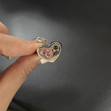 Cifeeo-Vintage Jewelry Y2K Style Korea Colorful Stone Oil Drip Rhinestone Trendy Geometry Rings For Women Heart Star Girls Y2k Jewelry Gifts