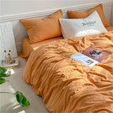 Cifeeo-INS Style Bedding Comforter Cover Set with Pillowcase bed sheet Single Full Bed Linen Orange Duvet Cover Queen/King Double Bed