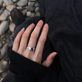 Cifeeo-Vintage Jewelry Y2K Style Punk Silver Color Copper Stars Open Rings for Men Fashion Jewelry Gift Hip Hop Vintage Ring