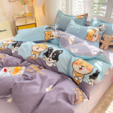 Cifeeo-2025 Spring Bedding Set Cute Carrot Duvet Cover Set with Zipper Kids Kawaii Flat Sheet Pillowcases No Filler Twin Queen Size Girls Boys Gift Bedding Set