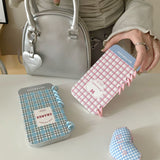 Cifeeo-gifts Simple Blue And Pink Checkered Notebook Phone Case