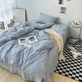 Cifeeo-Striped Plaid Series Bedding Comforter sets Duvet Cover bedsheets set with Pillowcase Bedding Linens Set for Queen/King Bed