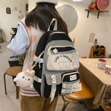 Cifeeo-back to school gifts 2025 Kawaii Cotton Bookbag for Teenager Backpack Women Fashion Travel Mochila Girls Cute Schoolbag Leisure Student Rucksack