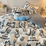 Cifeeo-Pink Leopard Print Bedding Set Boys Girls Twin Queen Duvet Cover Flat Sheet Pillowcase Bed Linens Kids Adult Fashion Home Use