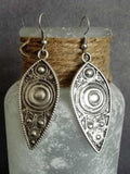 CIFEEO- Ethnic Style Silver Distressed Earrings Everyday Vintage Jewelry AH242