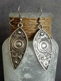 CIFEEO- Ethnic Style Silver Distressed Earrings Everyday Vintage Jewelry AH242