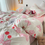Cifeeo-Pink Leopard Print Bedding Set Boys Girls Twin Queen Duvet Cover Flat Sheet Pillowcase Bed Linens Kids Adult Fashion Home Use