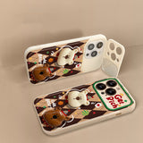 Cifeeo-gifts Kawaii Bear Flip Mirror Stand Phone Case