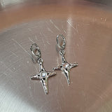 Cifeeo-Vintage Jewelry Y2K Style New Korean Fashion Vintage Cross Crystal Hoop Earrings For Women Goth Charms Cute Punk y2k Jewelry Accessories