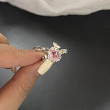 Cifeeo-Vintage Jewelry Y2K Style Korea Colorful Stone Oil Drip Rhinestone Trendy Geometry Rings For Women Heart Star Girls Y2k Jewelry Gifts