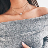 CIFEEO-Short Necklace Foreign Trade European And American Necklace Women's Glass Inlay Double Neck Chain AliExpress Jewelry