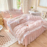 Cifeeo-spring comforter sets Kawaii Ruffle Bedding Set
