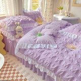 Cifeeo-spring comforter sets Kawaii Ruffle Bedding Set