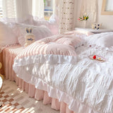 Cifeeo-spring comforter sets Kawaii Ruffle Bedding Set