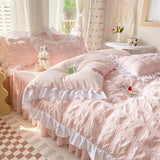 Cifeeo-spring comforter sets Kawaii Ruffle Bedding Set