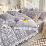 Cifeeo-spring comforter sets Kawaii Ruffle Bedding Set