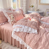 Cifeeo-spring comforter sets Kawaii Ruffle Bedding Set