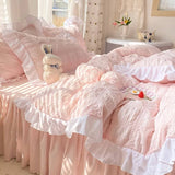 Cifeeo-spring comforter sets Kawaii Ruffle Bedding Set