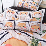 Cifeeo-spring comforter sets Kawaii Shiba Bedding Set