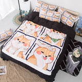 Cifeeo-spring comforter sets Kawaii Shiba Bedding Set