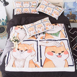 Cifeeo-spring comforter sets Kawaii Shiba Bedding Set