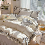 Cifeeo-spring comforter sets Kawaii Princess Korean Bedding Set